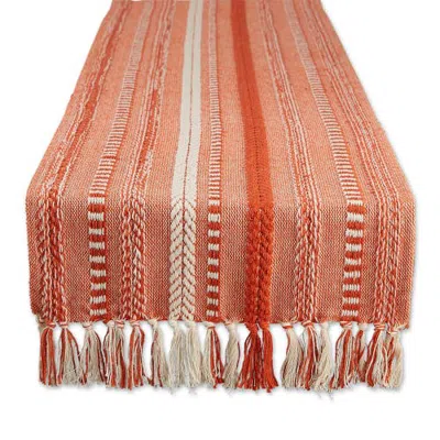 Dii Braided Stripe Jacquard Table Runner In Vintage Red