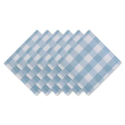 Dii Buffalo Check Napkin Set/6 In Light Blue