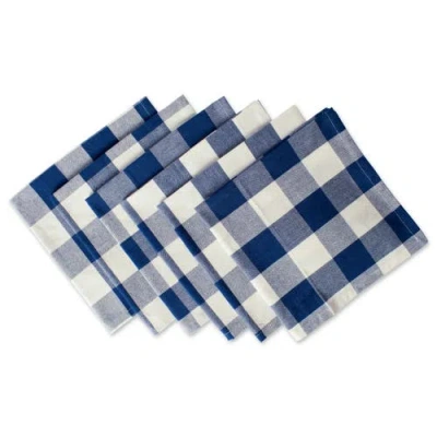 Dii Buffalo Check Napkin Set/6 In Navy & Cream