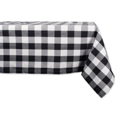 Dii Buffalo Check Woven Cotton Tablecloth In Black