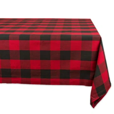 Dii Buffalo Check Woven Cotton Tablecloth In Tango Red