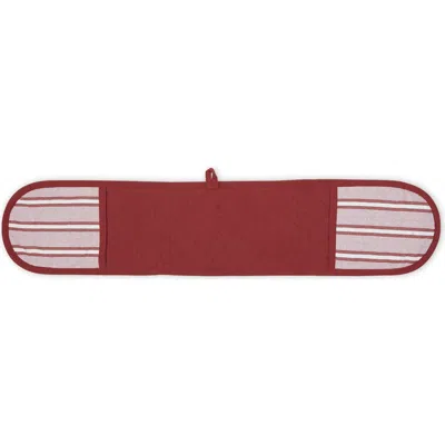 Dii Chef Stripe Double Oven Mitt In Barn Red