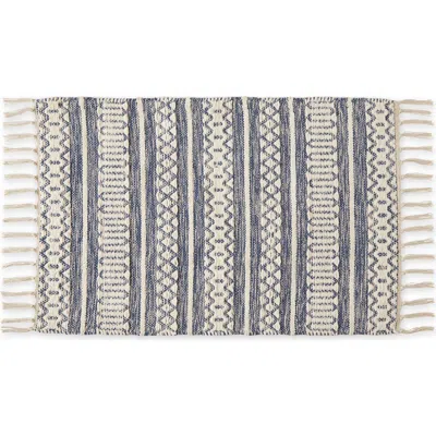 Dii Chenille Doodle Lines Area Rug In French Blue