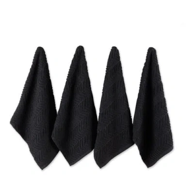 Dii Chevron Luxury Bar Mop Set/4 In Black