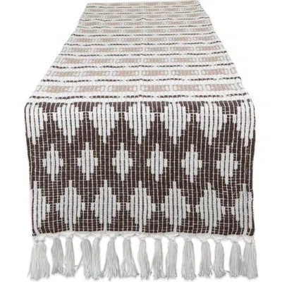 Dii Colby Southwest Table Runner 15x72" In Dark Brown/stone