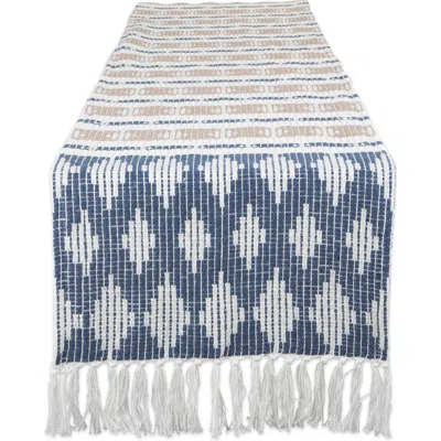 Dii Colby Southwest Table Runner 15x72" In French Blue/stone
