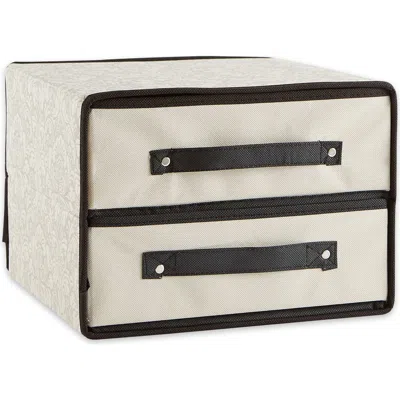 Dii Damask Two-drawer Closet Soft Organizer In Ivory