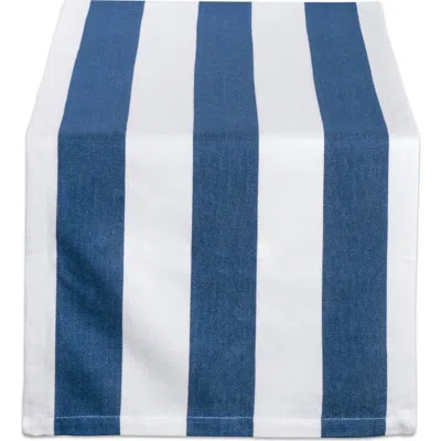 Dii Dobby Stripe Table Runner 18x72" In Navy/white
