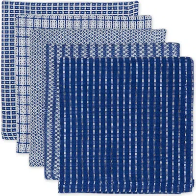 Dii Everyday Assorted Dishcloth Set/5 In Blue