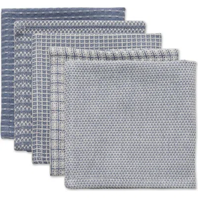 Dii Everyday Assorted Dishcloth Set/5 In Stonewash Blue