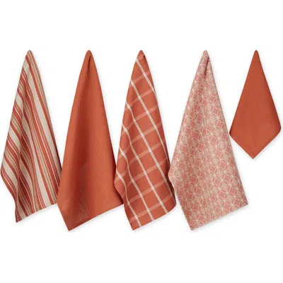 Dii Everyday Assorted Dishtowel & Dishcloth Set/5 In Spice