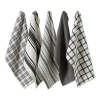 Dii Everyday Mixed Basic Dishtowel Set/5 In Black
