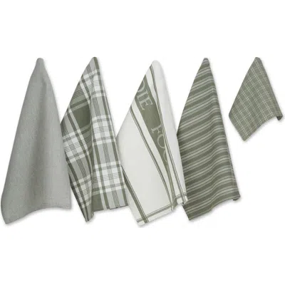 Dii Foodie Dishtowel & Dishcloth Set/5 In Artichoke Green