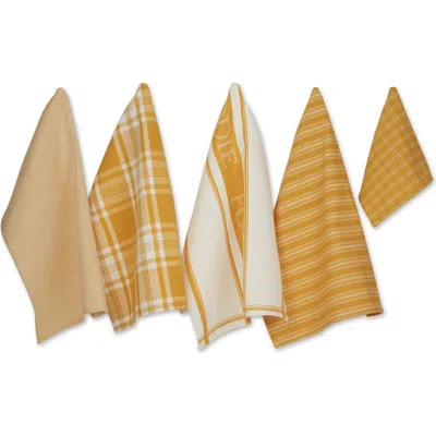 Dii Foodie Dishtowel & Dishcloth Set/5 In Honey Gold