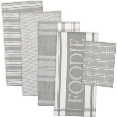 Dii Foodie Dishtowel & Dishcloth Set/5 In Light Blue