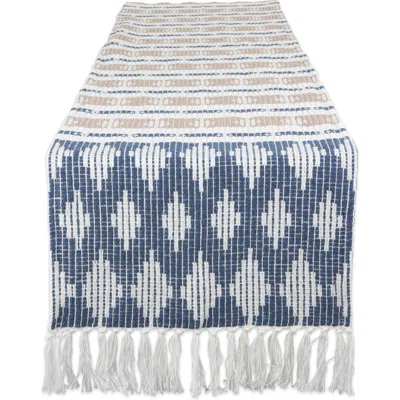 Dii French Blue/stone Colby Southwest Table Runner