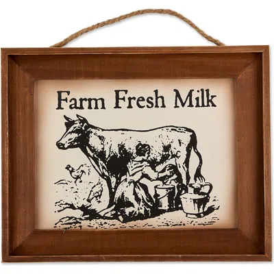 Dii Fresh Milk Farmhouse Sign In Brown