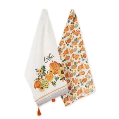 Dii Gather Fall Squash Assorted Printed Dishtowel Set/2