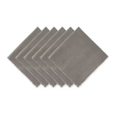 Dii Gray Solid Heavyweight Fringed Napkin Set/6 In Animal Print