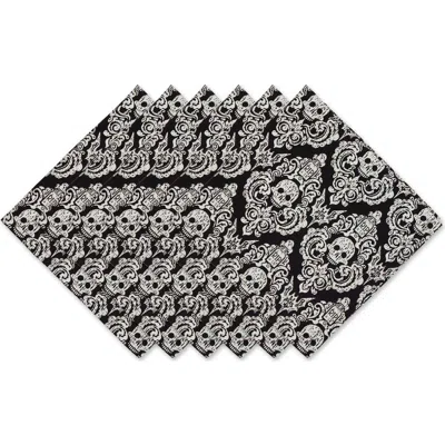 Dii Hallowen Print Napkin Set/6 In Graveyard Damask