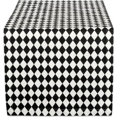 Dii Harlequin Print Table Runner Black/ Cream