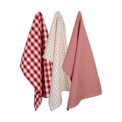 Dii Heavyweight Dishtowel & Dishcloth Set/6 In Holiday Checks