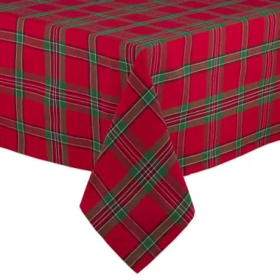 Dii Holiday Plaid Tablecloth 60x84 In Animal Print