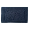 Dii Jacquard Bordered Bath Mat, 20x31" In Navy Damask