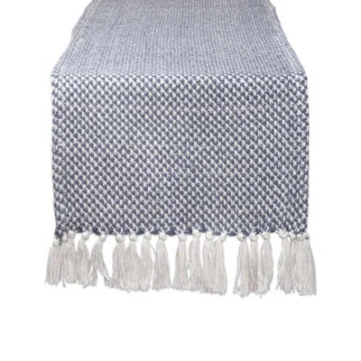 Dii Jacquard Woven Table Runner In French Blue