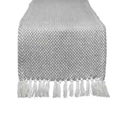 Dii Jacquard Woven Table Runner In Gray