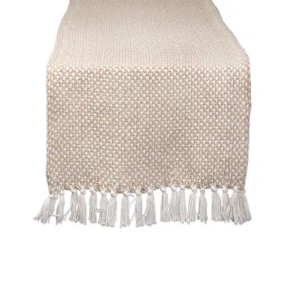 Dii Jacquard Woven Table Runner In Stone