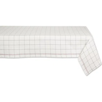 Dii Kitchen Windowpane Tablecloth 60x104 In White