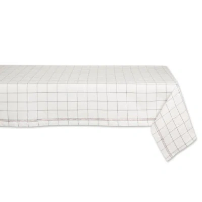 Dii Kitchen Windowpane Tablecloth 60x84 In White