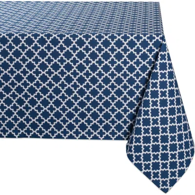 Dii Lattice Print Tablecloth In Nautical Blue