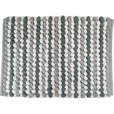 Dii Microfiber Chenille Bath Mat Gray Stripe 21x35
