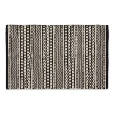 Dii Modern Dobby Stripe Cotton 2x3' Area Rug In Black