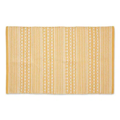 Dii Modern Dobby Stripe Cotton 2x3' Area Rug In Honey Gold