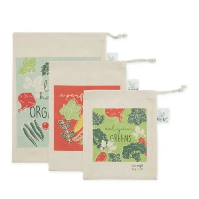 Dii Organic Greens Market Produce Bags Set/3 In Multi