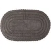 Dii Oval Crochet Bath Mat In Gray