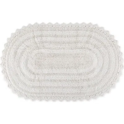 Dii Oval Crochet Bath Mat In White