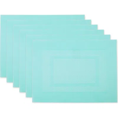 Dii Pvc Double Frame Placemat Set/6 In Aqua