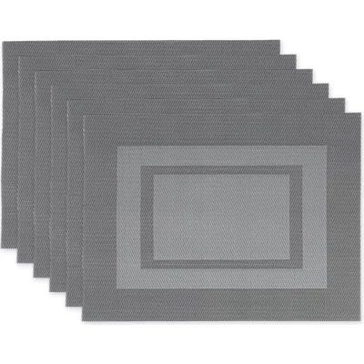Dii Pvc Double Frame Placemat Set/6 In Gray