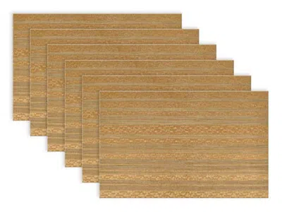 Dii Pvc Double Frame Placemat Set/6 In Metallic Gold