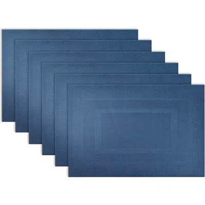 Dii Pvc Double Frame Placemat Set/6 In Nautical Blue