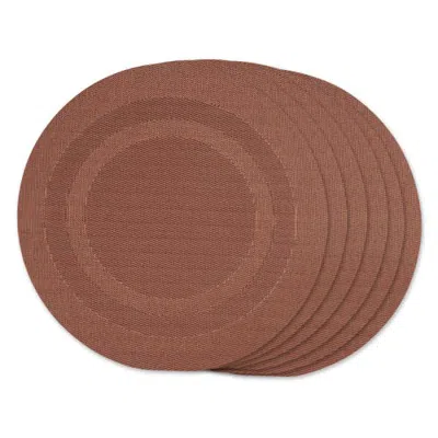 Dii Pvc Double Frame Round Placemat Set/6 In Cinnamon