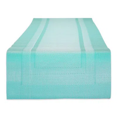 Dii Pvc Double Frame Table Runner 14x72" In Aqua