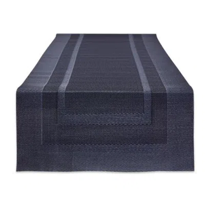 Dii Pvc Double Frame Table Runner 14x72" In Stonewash Blue