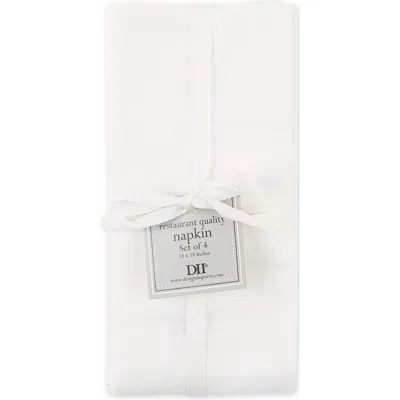 Dii Rest Quality Napkin Set 4 In White