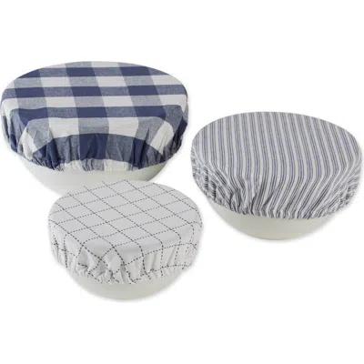 Dii Reusable Cotton Dish Cover Set/3 In French Blue