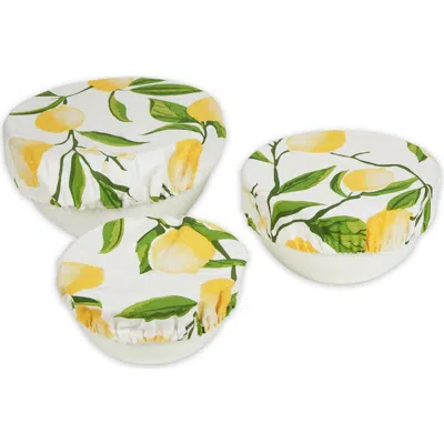 Dii Reusable Cotton Dish Cover Set/3 In Lemon Bliss